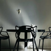 Velets Set of 4 Sandra Lightweight Molded Plastic Cross Back Stacking Arm Dining Chairs - Black